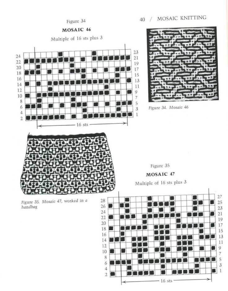 Simple mosaic knitting patterns