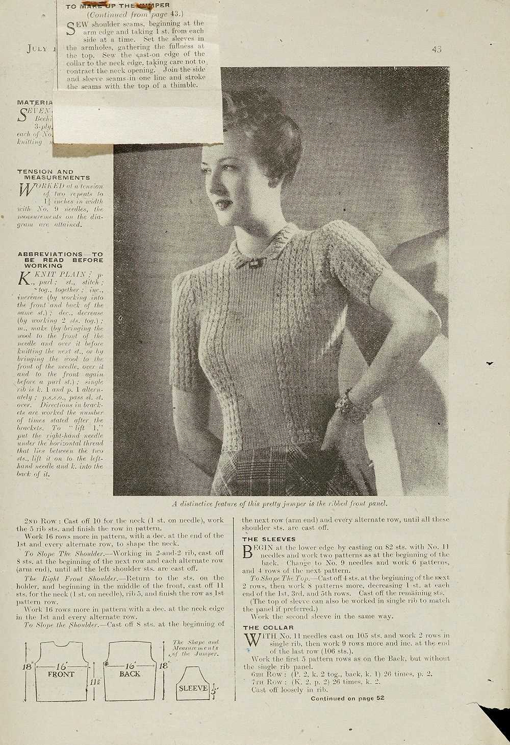 V&a museum vintage knitting patterns
