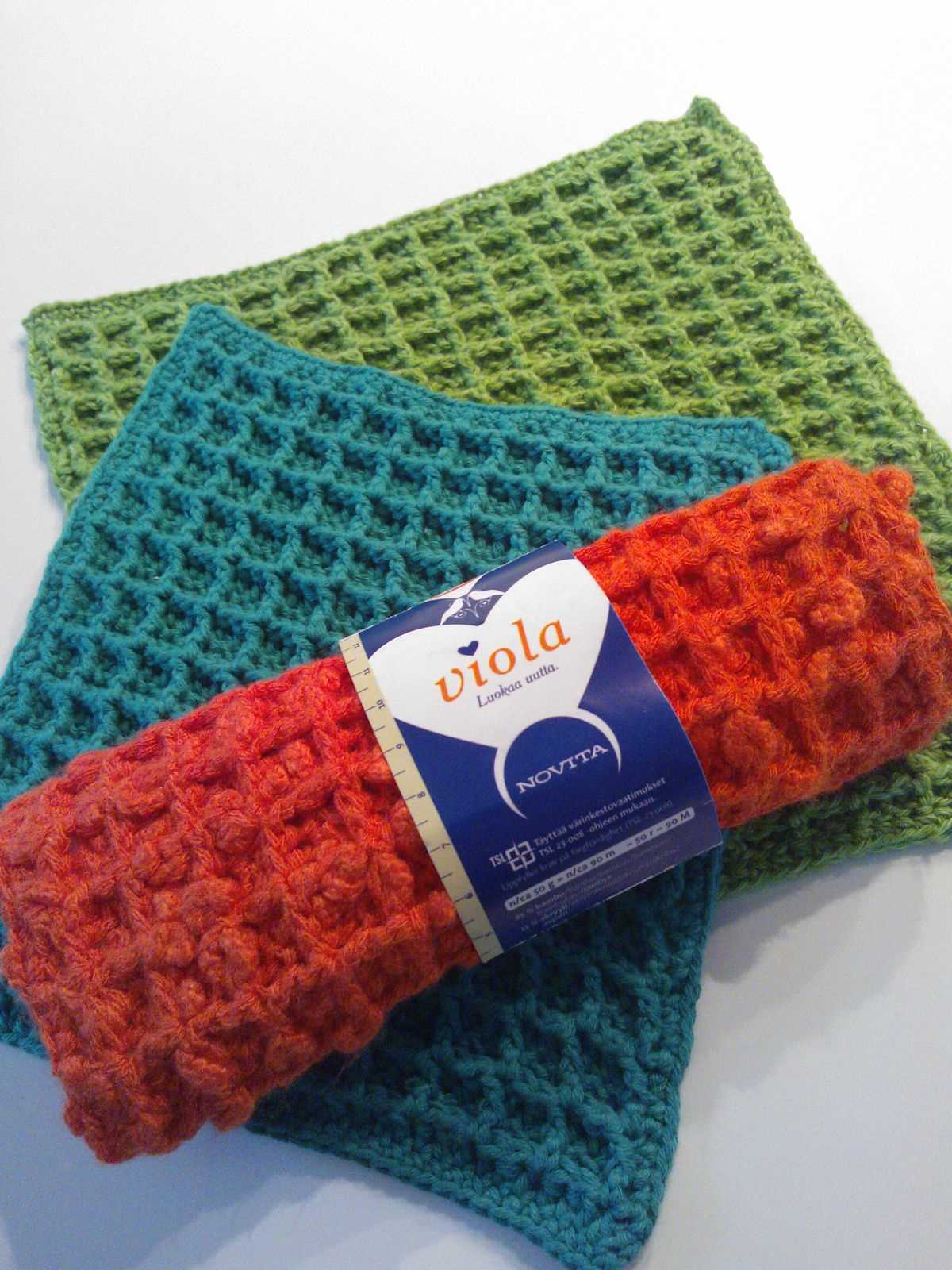 Waffle knit dishcloth pattern