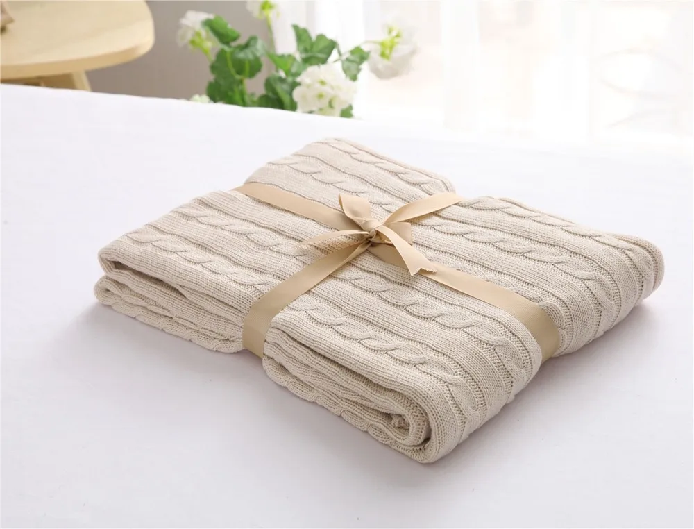 Knitted cotton blanket pattern
