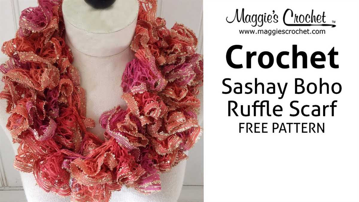 Knit scarf with ruffle edge pattern