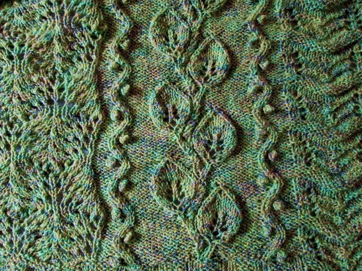 Knit leaf stitch pattern
