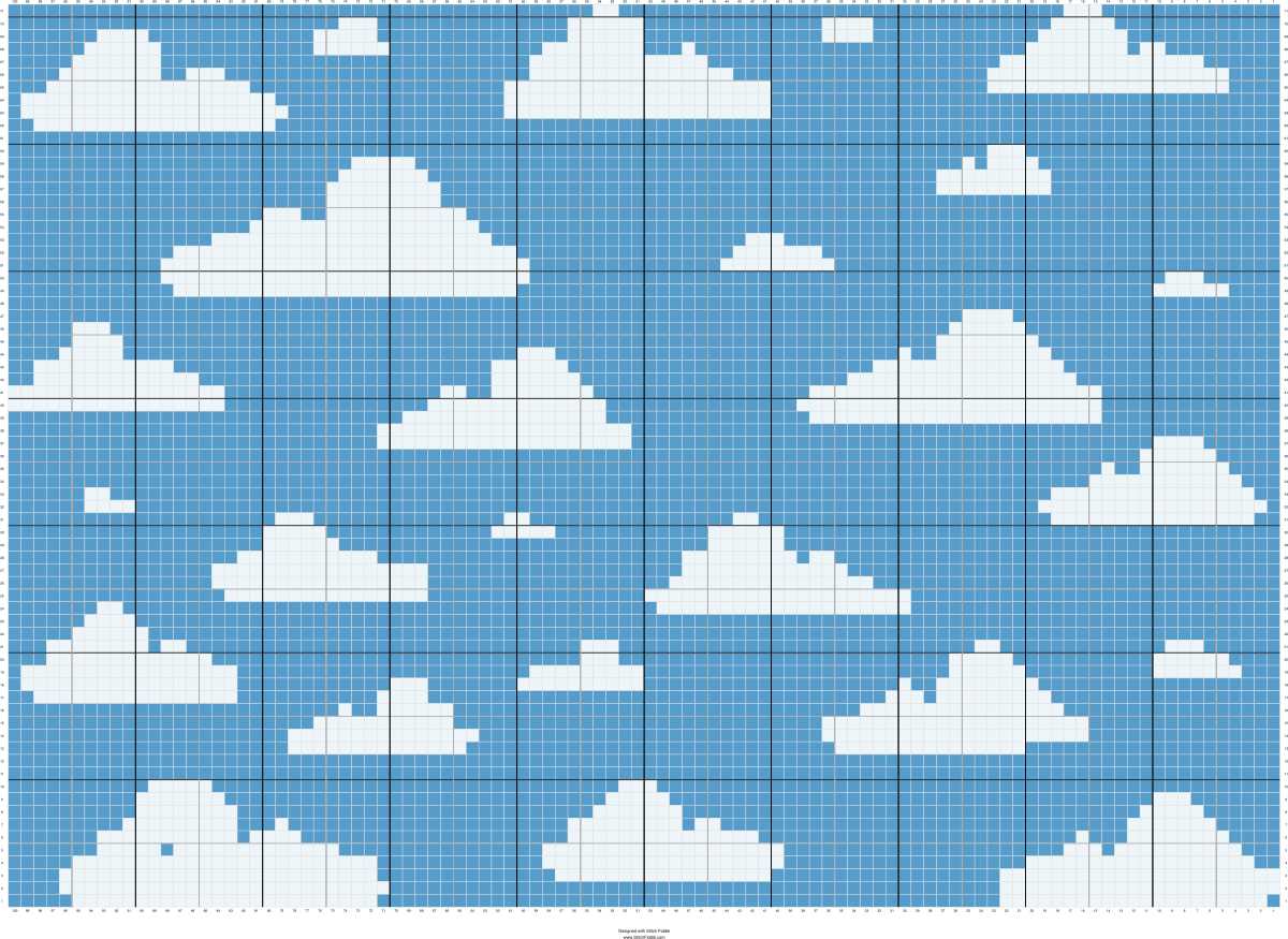 Blank knitting pattern grid