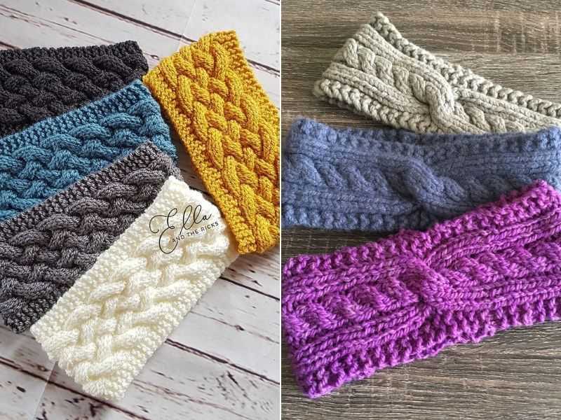 Cable headband free knitting pattern