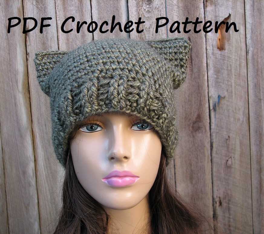 Cat ear beanie knitting pattern