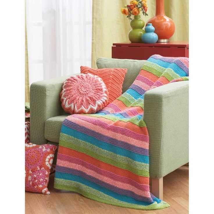 Striped blanket knitting pattern