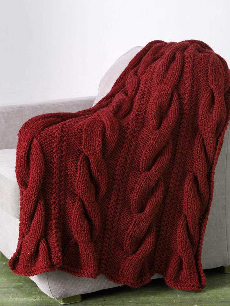 Chunky blanket hand knit pattern