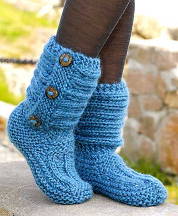 Chunky slipper sock knitting pattern