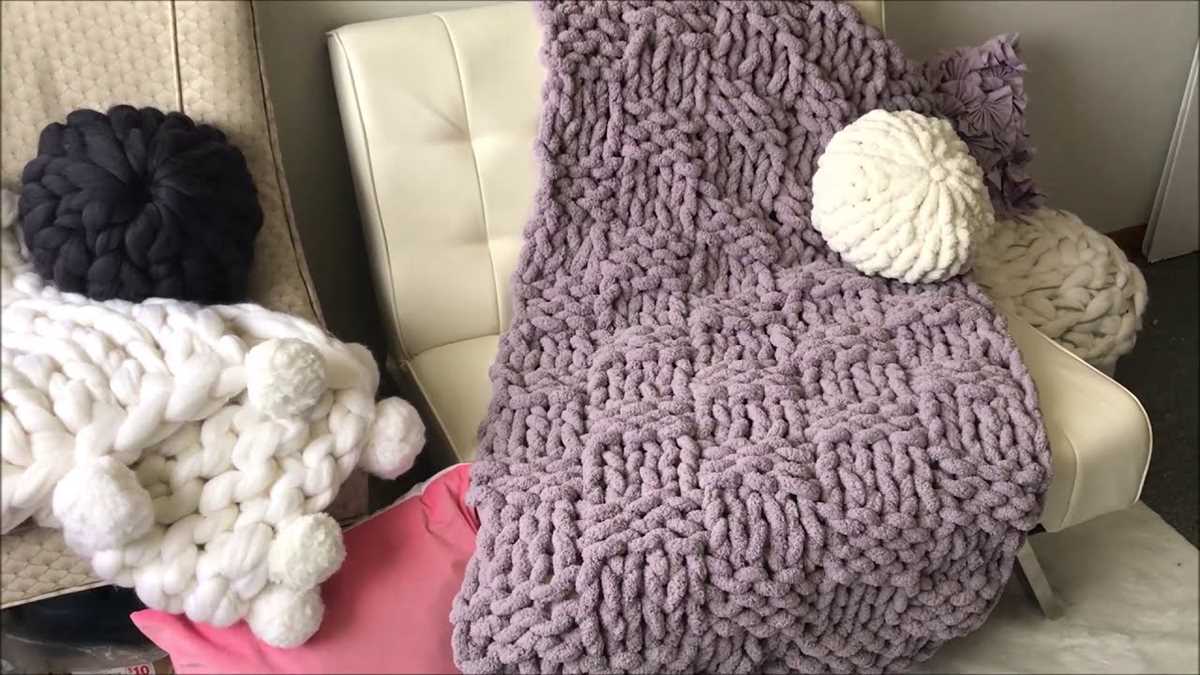 Chunky blanket hand knit pattern