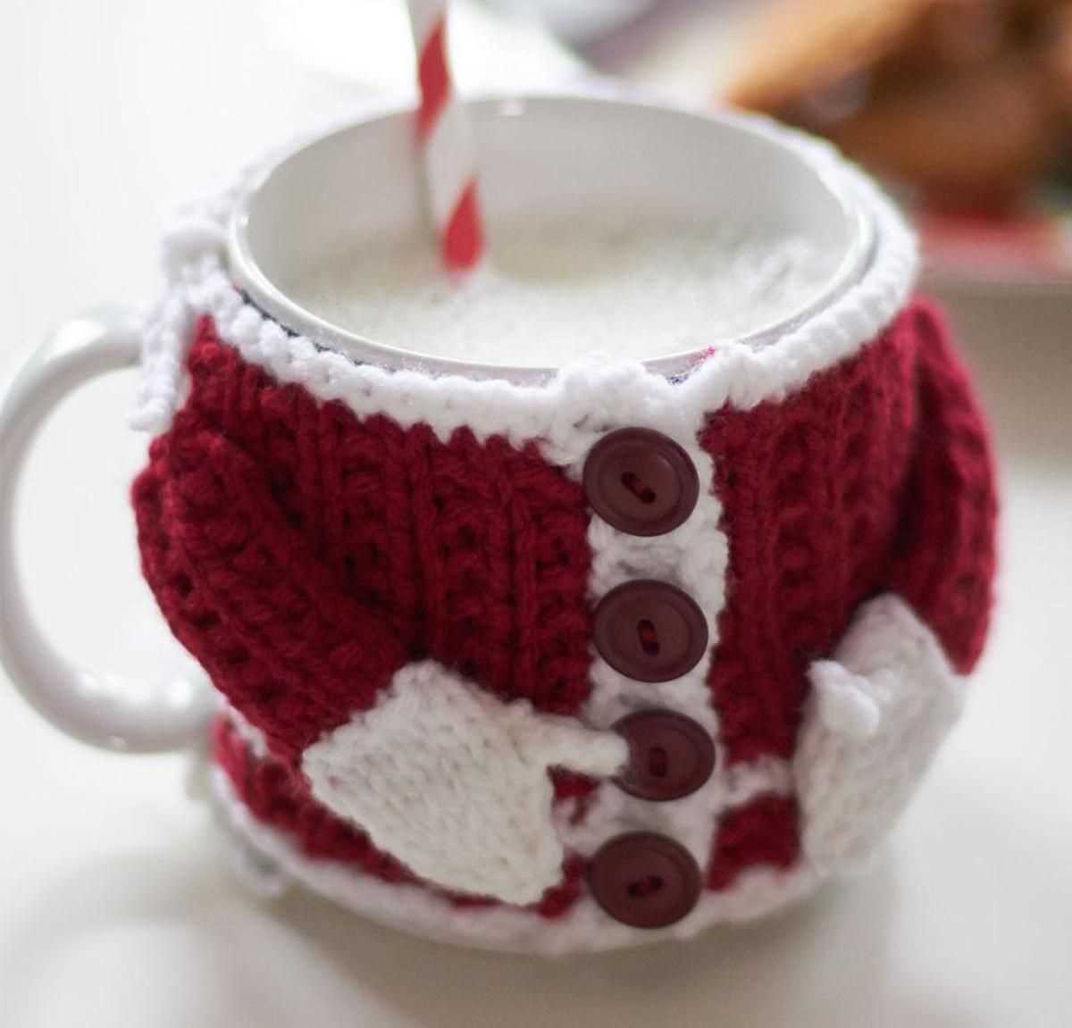 Coffee cup cozy knitting pattern free