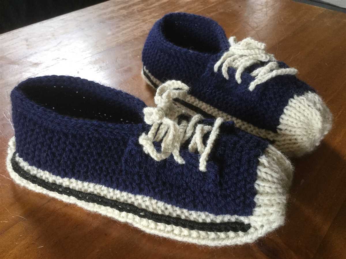 Converse slippers knitting pattern