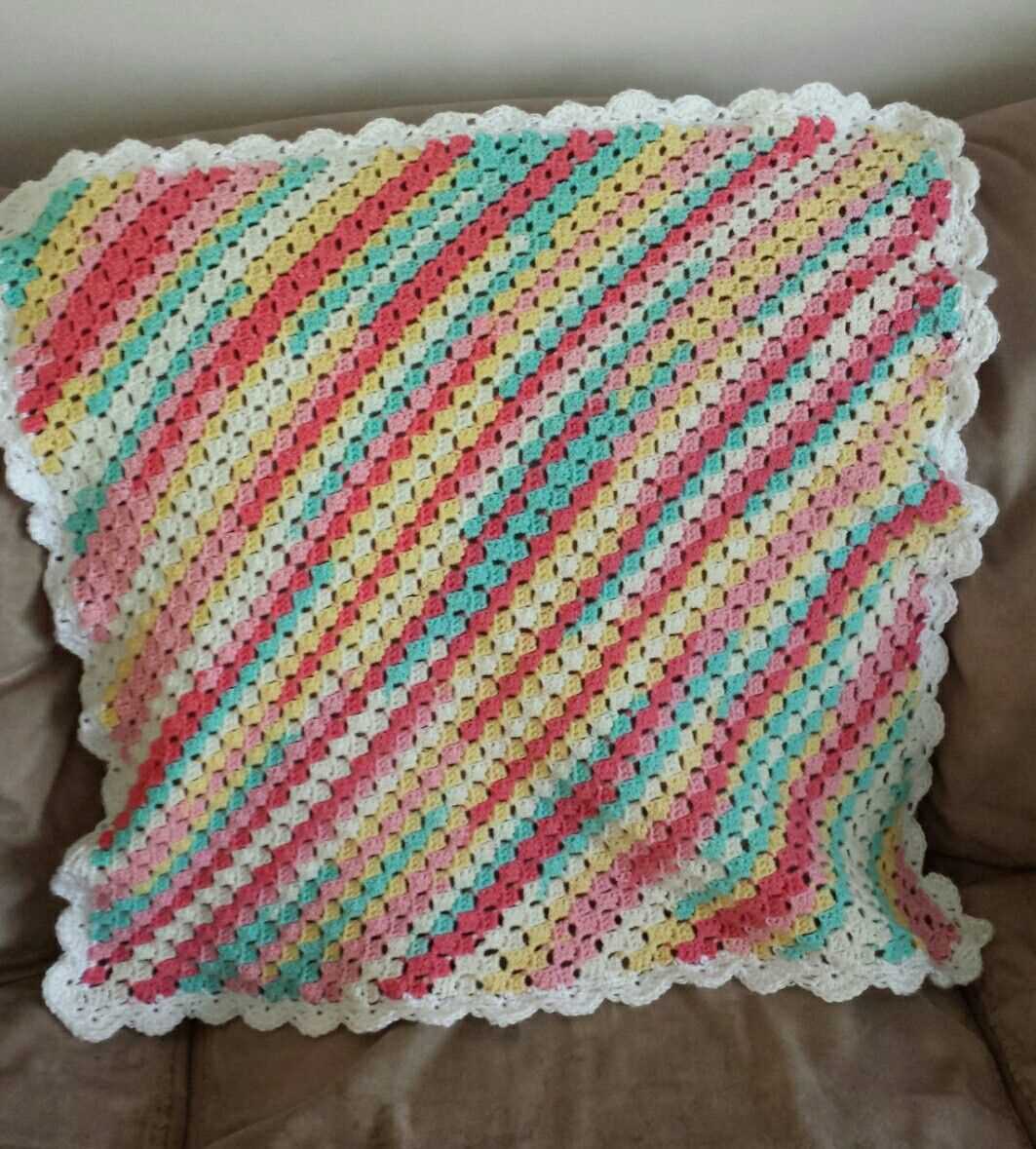 Corner to corner knit baby blanket pattern