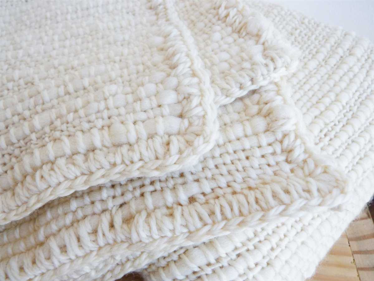 Knitted cotton blanket pattern