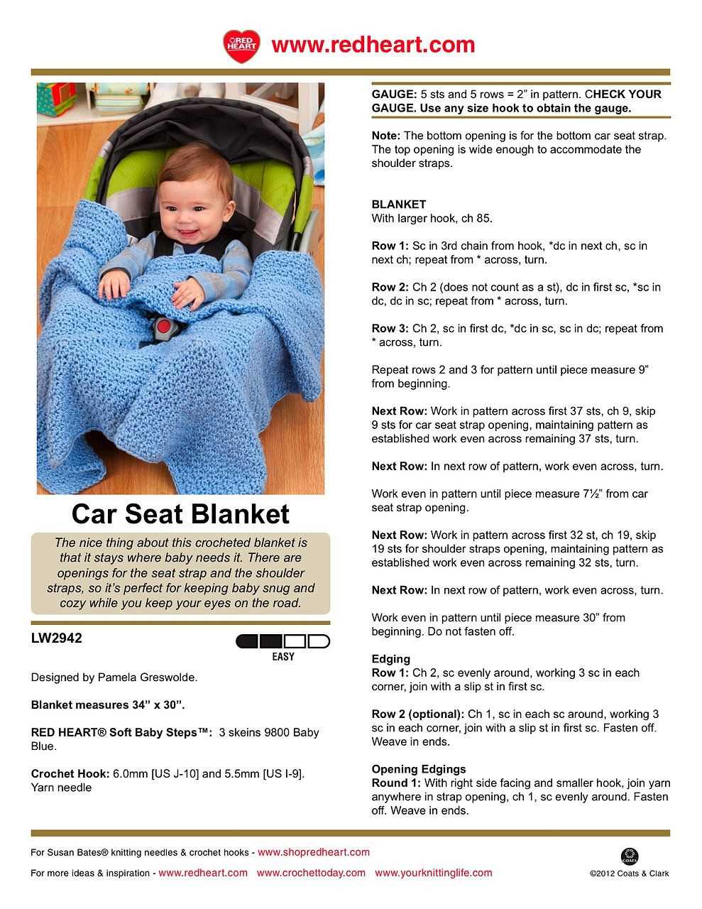 Knitted car seat blanket free pattern