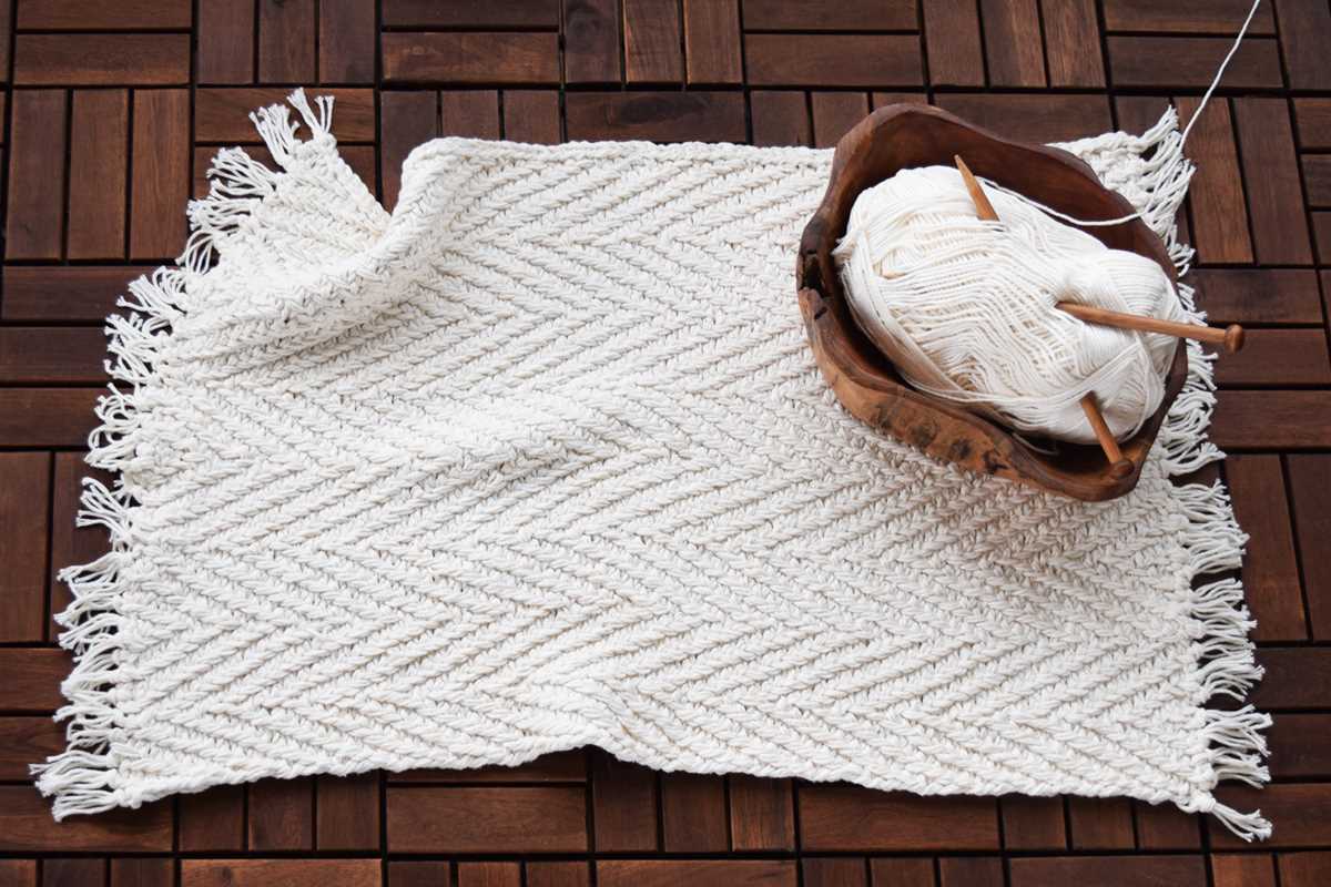 Herringbone knit blanket pattern free
