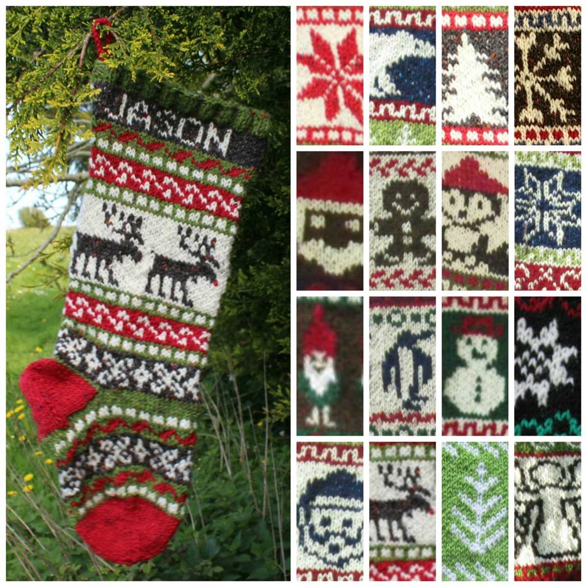 Fair isle christmas stocking knitting pattern