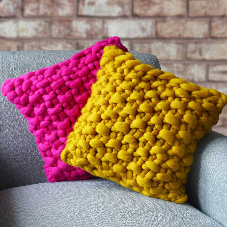 Free knitting pattern cushion cover chunky wool