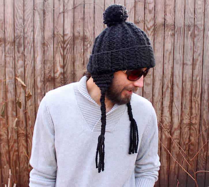 Free knitting pattern for men's beanie hat