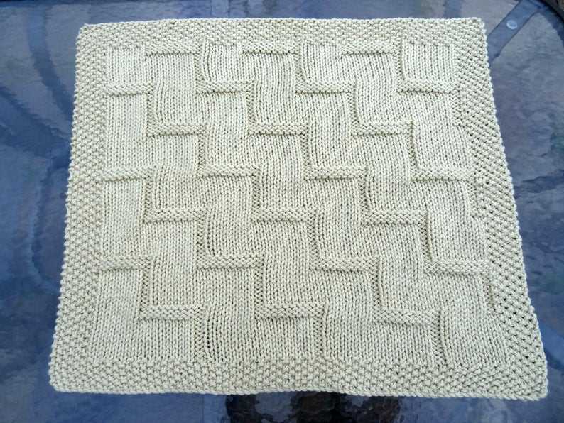 Simple baby blanket knitting pattern