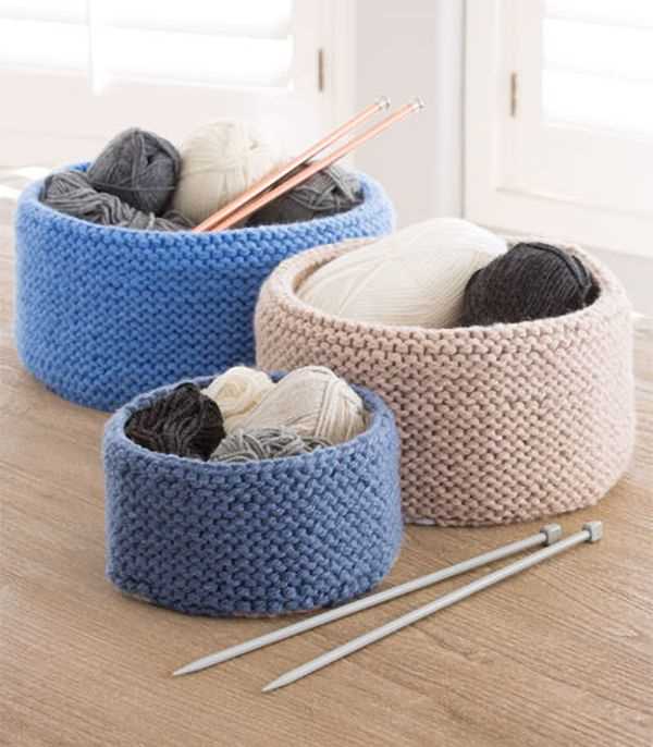 Knitted basket patterns