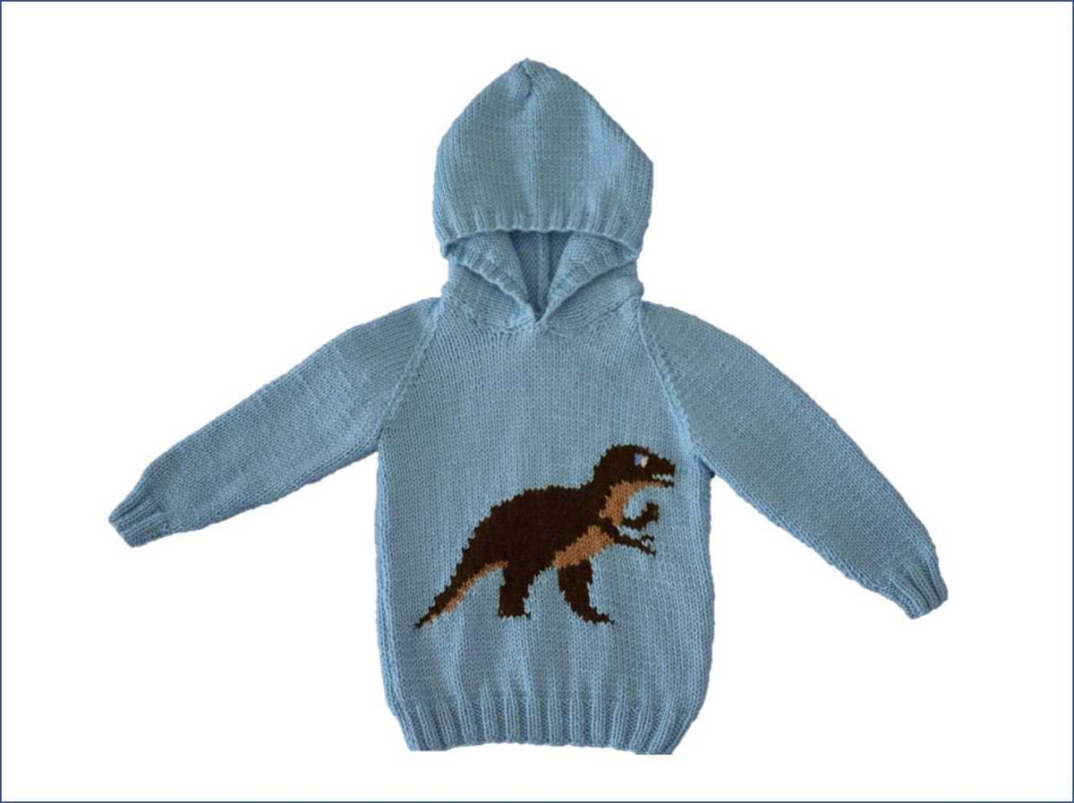 Create your own dinosaur-inspired sweater without spending a penny! Dinosaur sweater knitting pattern free