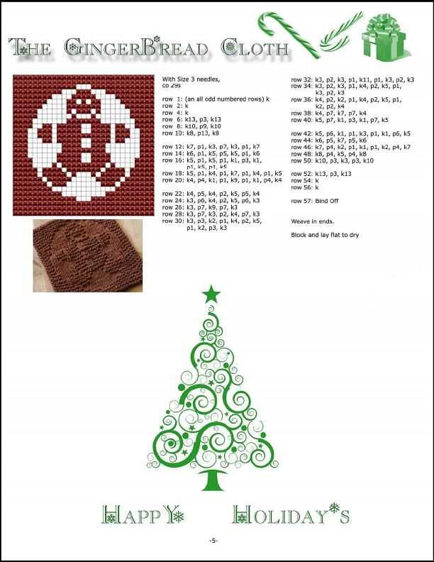 Knitted christmas tree dishcloth patterns free