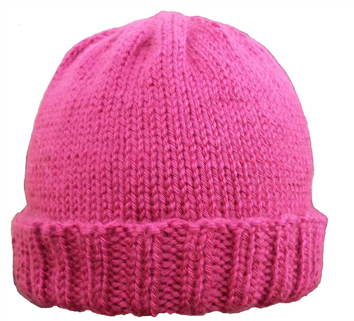 Ribbed brim knit hat pattern