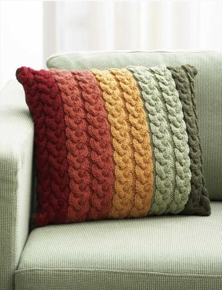 Free knitting pattern cushion cover chunky wool