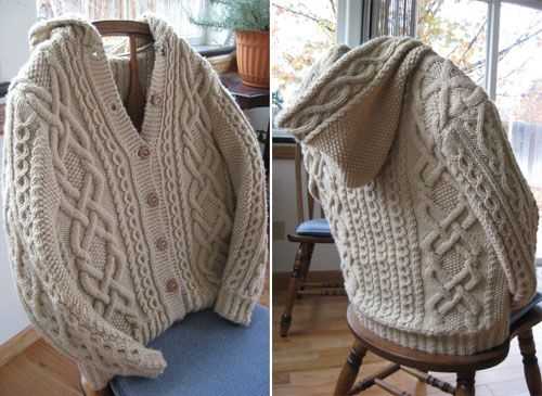 Free hooded cardigan knitting pattern