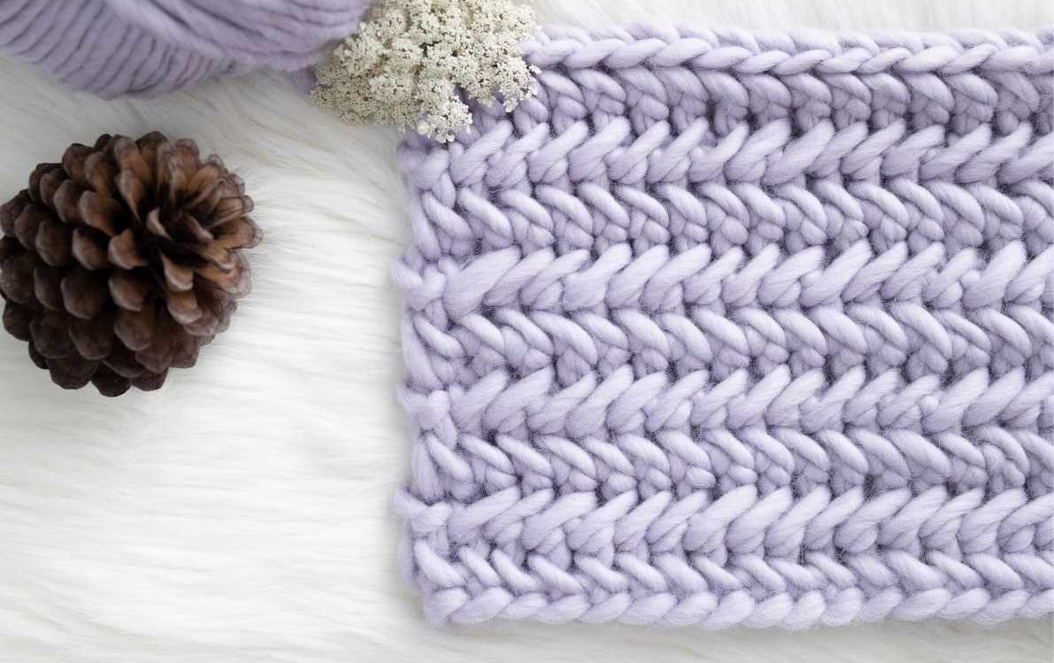 Herringbone knit stitch blanket pattern