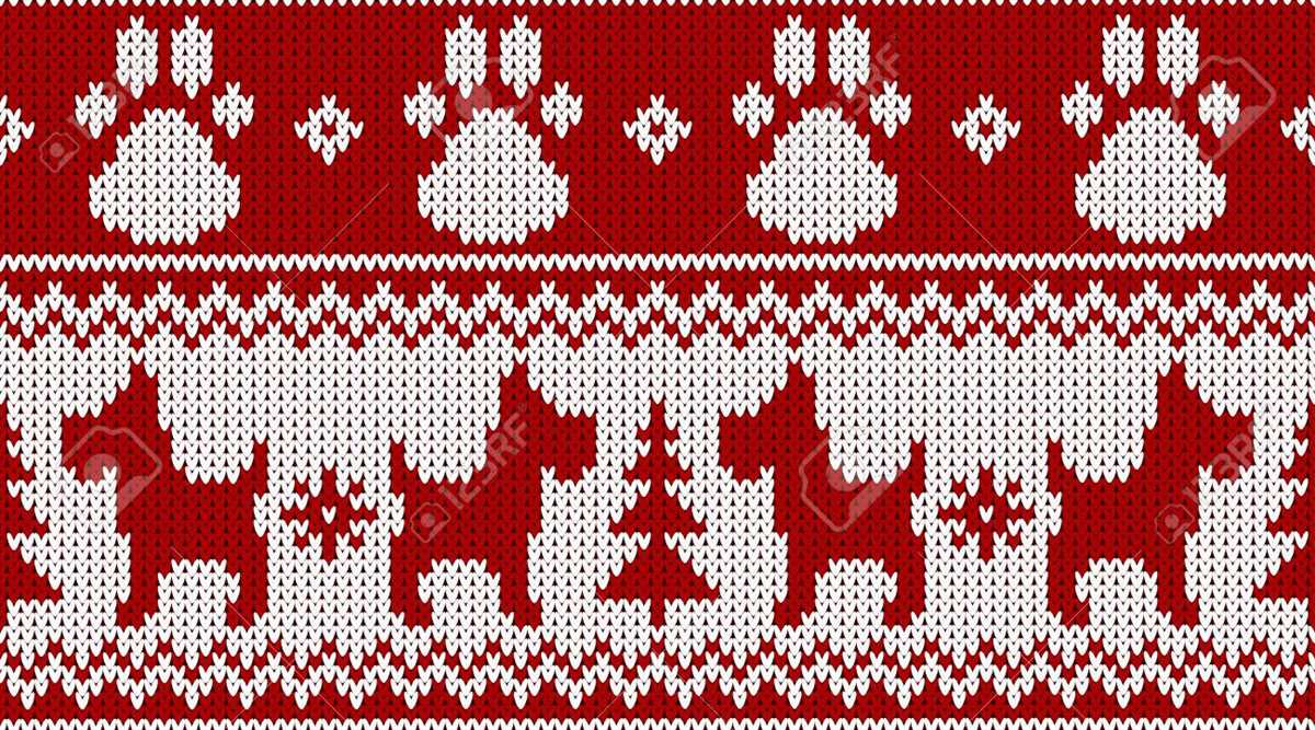 Dog christmas stocking knit pattern