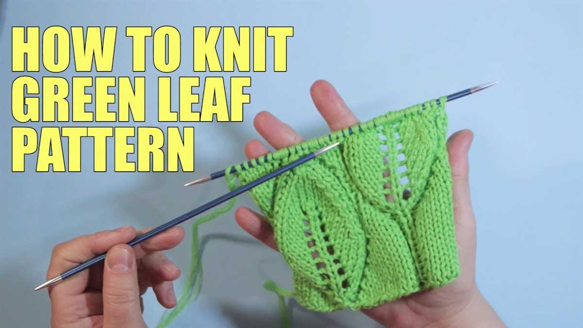 Knit leaf stitch pattern