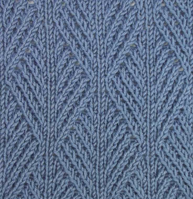 Knit leaf stitch pattern