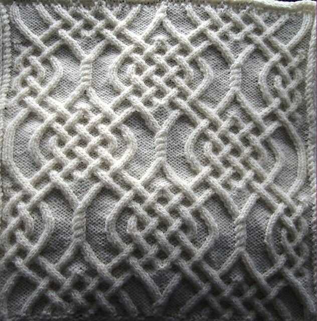 Cable knit square pattern