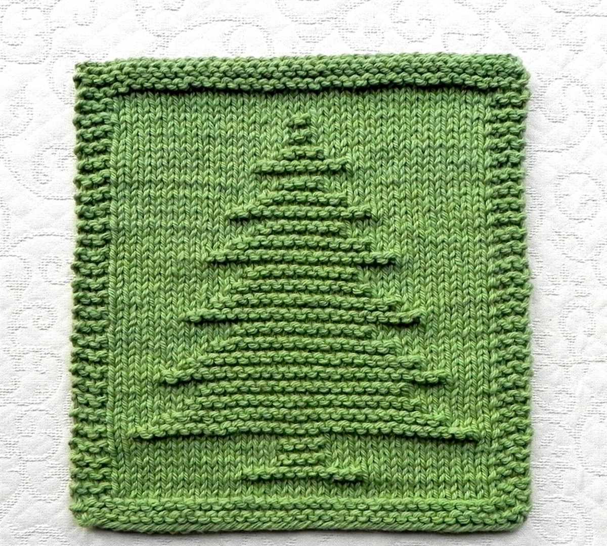Knitted christmas tree dishcloth patterns free