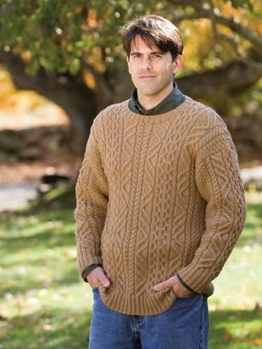 Mens aran cable knit sweater pattern