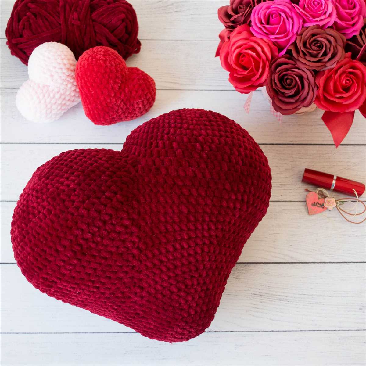 Knit heart pillow pattern