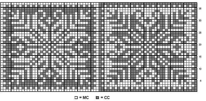 Graph snowflake knitting pattern