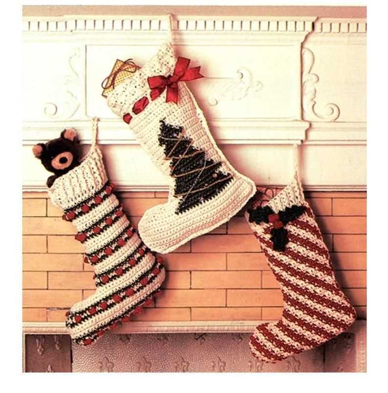 Knitted christmas tree stocking pattern