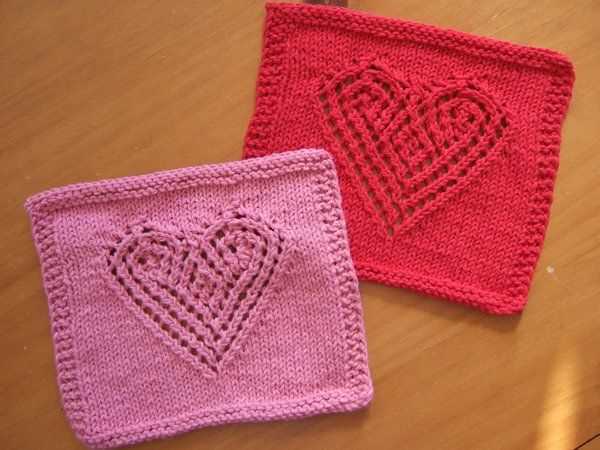 Heart dishcloth knitting pattern