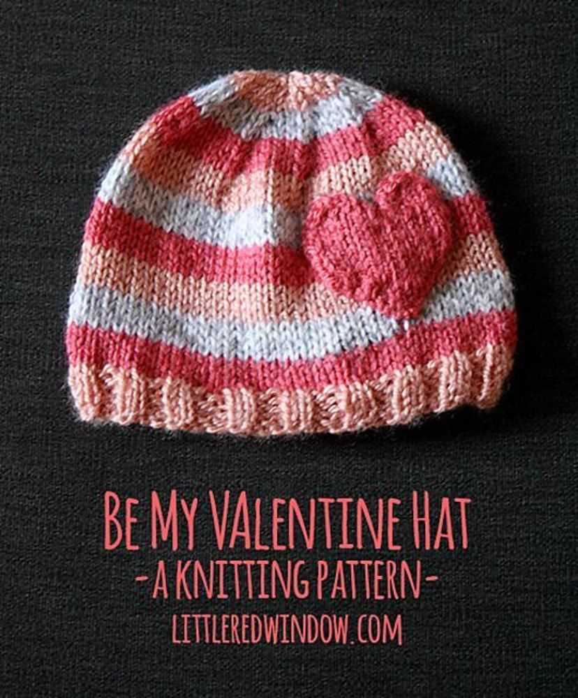 Heart hat knitting pattern free