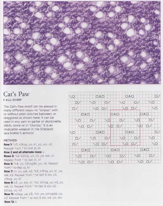 Heart lace knitting pattern