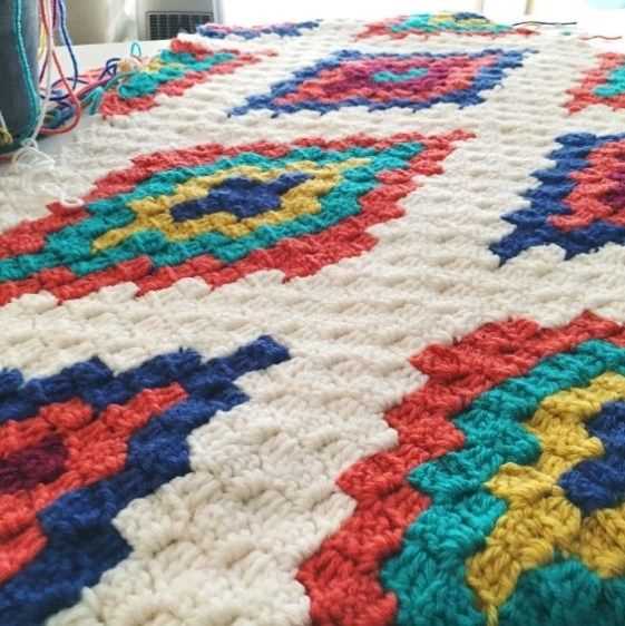 Corner to corner knit baby blanket pattern