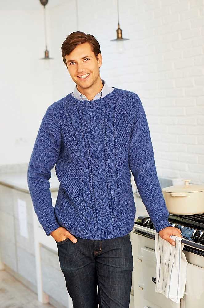 Mens aran cable knit sweater pattern