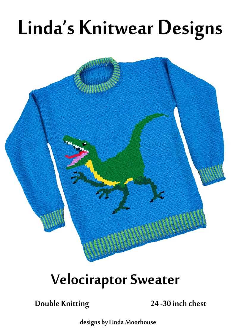 Childrens dinosaur sweater knitting pattern