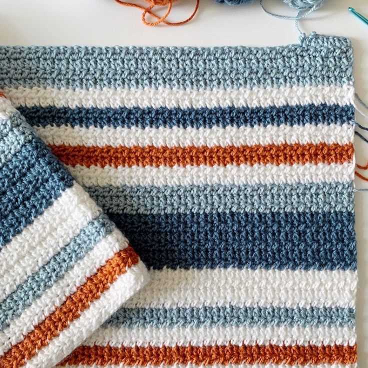 Striped blanket knitting pattern