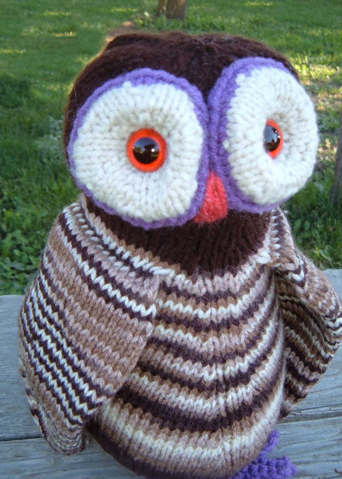 Owl toy knitting pattern