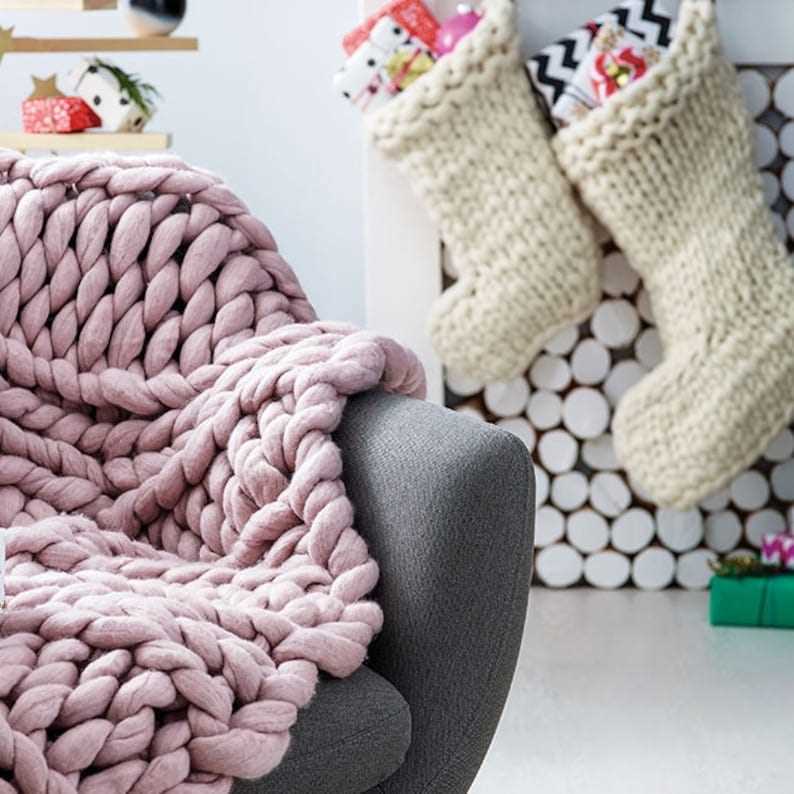 Jumbo yarn blanket knitting pattern