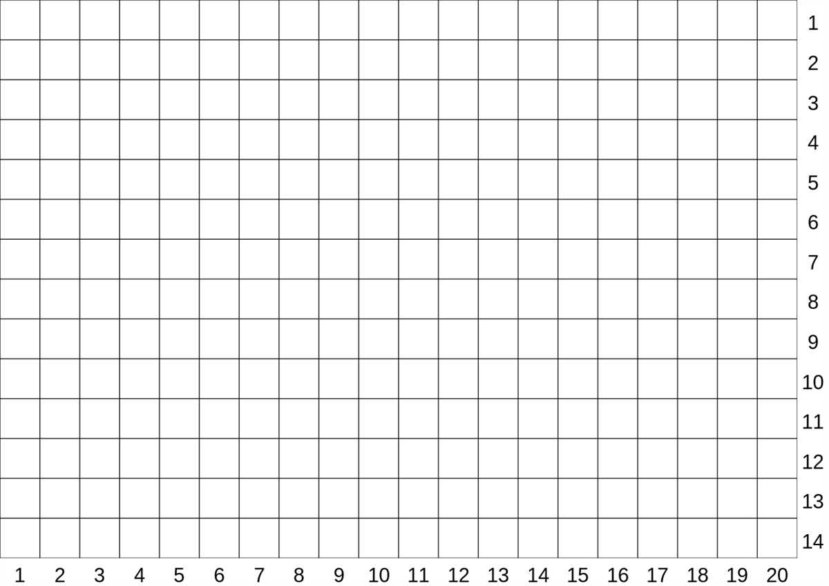 Blank knitting pattern grid