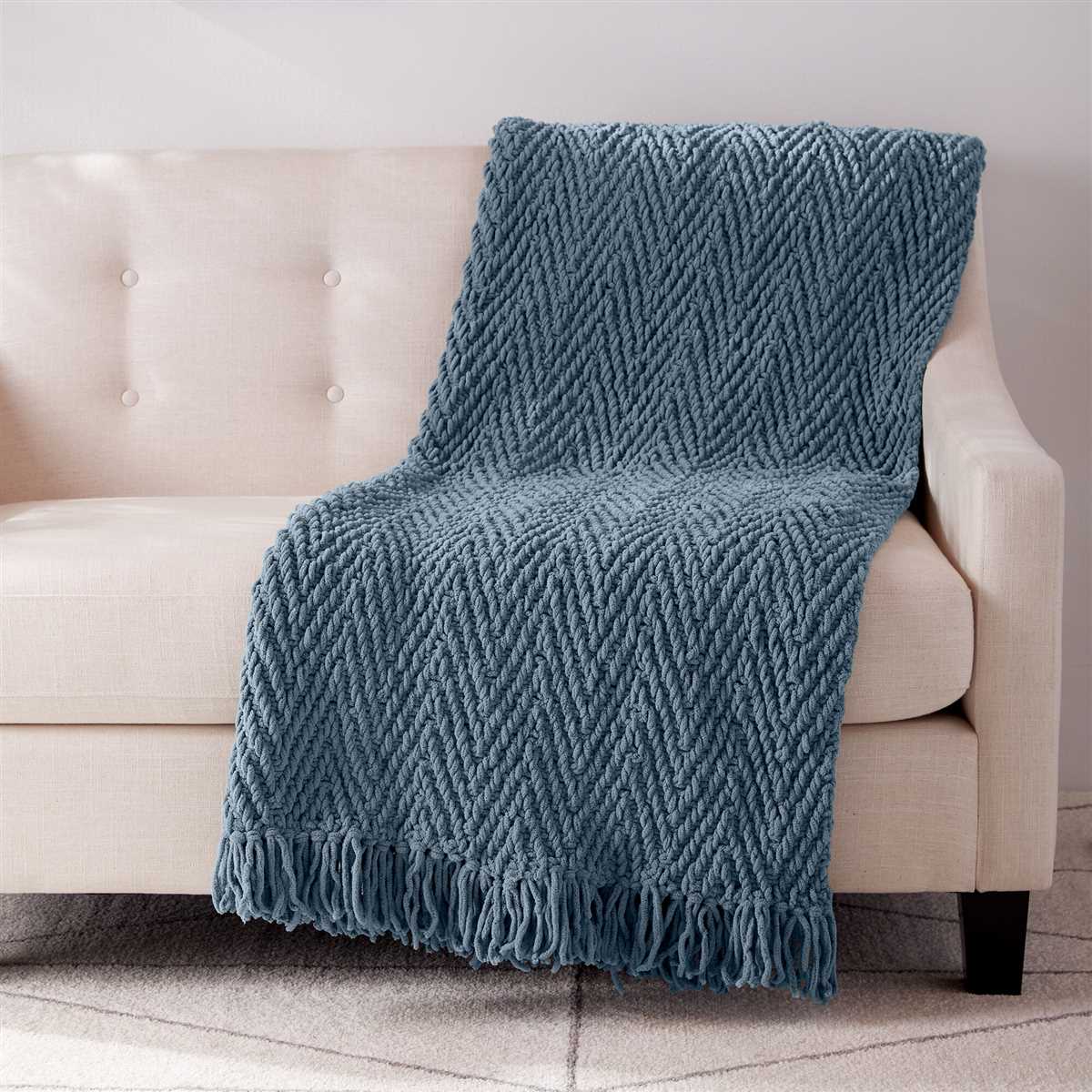Herringbone knit blanket pattern free